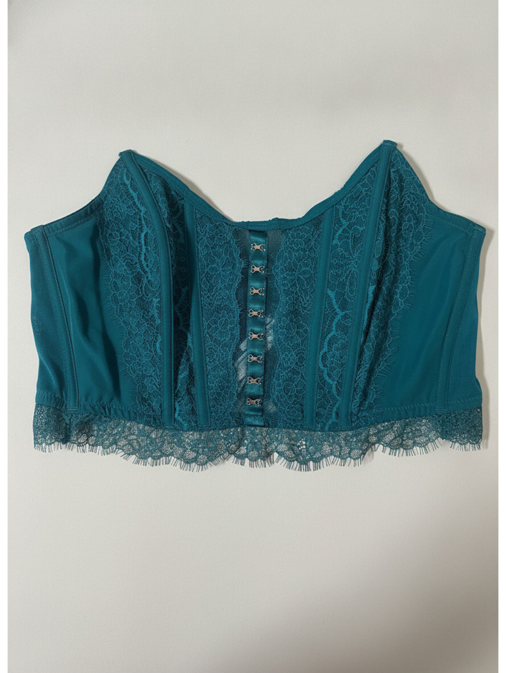 Victoria’s Secret Dream Angels Green Lace Corset Top XL NWOT